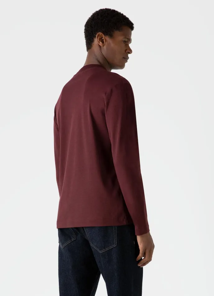 Long Sleeve Heavyweight Tshirt Maroon Men SUNSPEL Tshirts