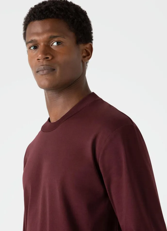 Long Sleeve Heavyweight Tshirt Maroon Men SUNSPEL Tshirts