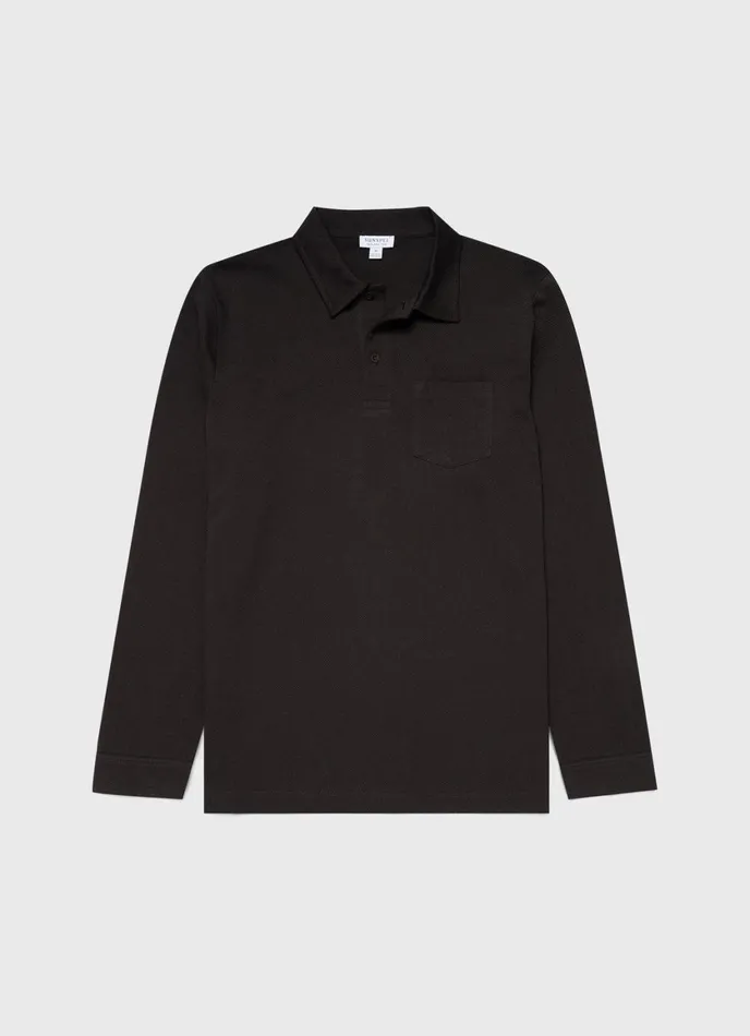 Long Sleeve Riviera Polo Shirt Coffee Men SUNSPEL Polo Shirts