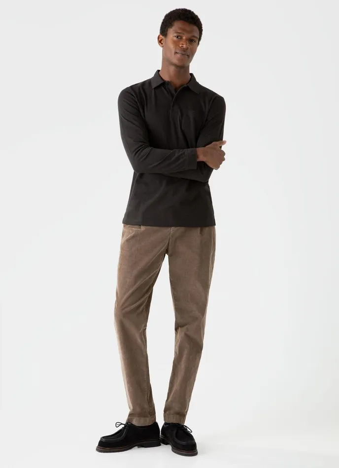 Long Sleeve Riviera Polo Shirt Coffee Men SUNSPEL Polo Shirts
