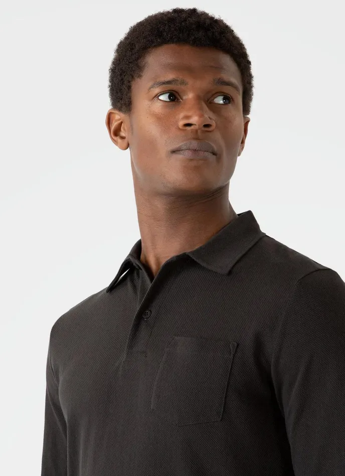 Long Sleeve Riviera Polo Shirt Coffee Men SUNSPEL Polo Shirts