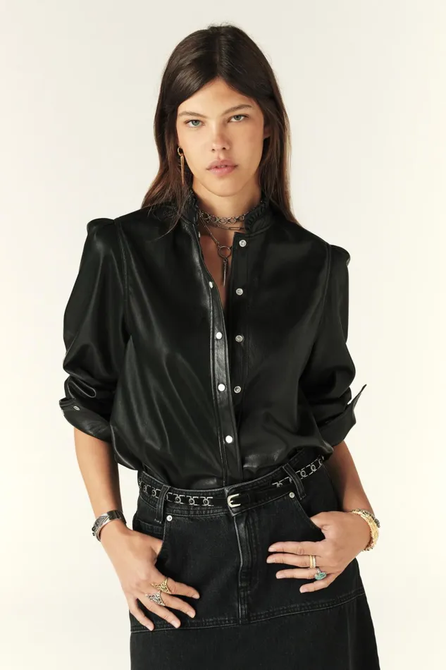LongSleeve Shirt Caxie Black Women Baandsh Tops and Shirts