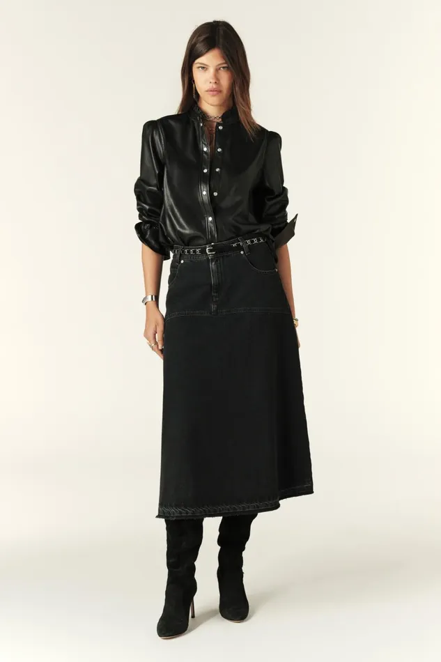 LongSleeve Shirt Caxie Black Women Baandsh Tops and Shirts
