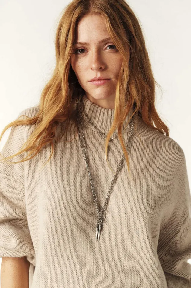 LongSleeve Sweater Yitt Beige Women Baandsh Sweaters and Cardigans