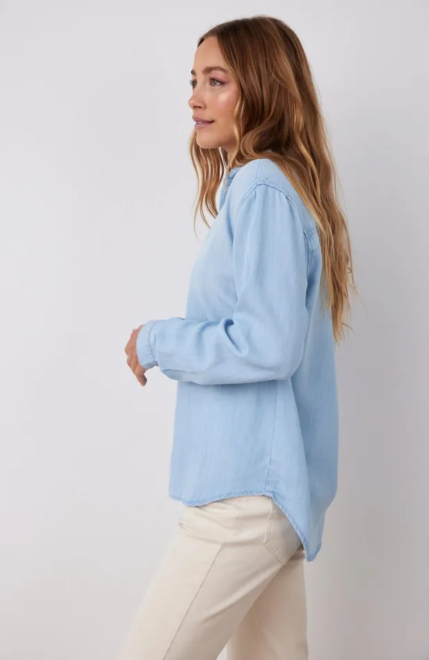 Long Sleeve Women Bella Dahl Classic Button Down 8211 Sunbleach Wash