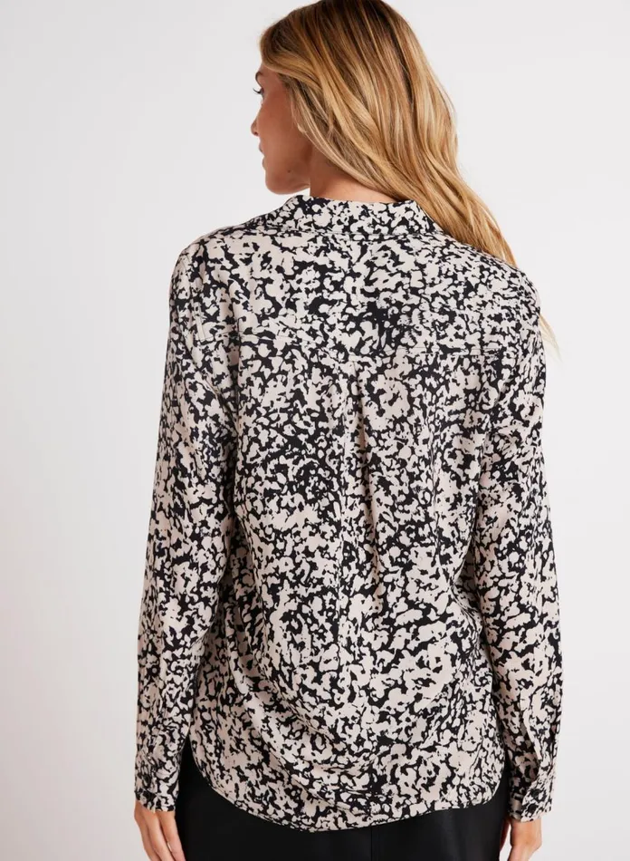 Long Sleeve Women Bella Dahl Clean Shirt 8211 Abstract Bloom Print