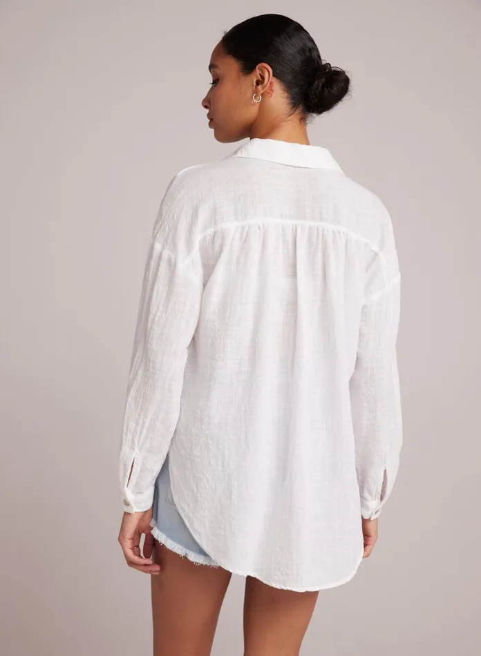 Long Sleeve Women Bella Dahl Flowy Shirt 8211 White