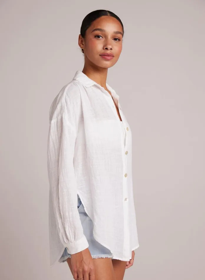 Long Sleeve Women Bella Dahl Flowy Shirt 8211 White