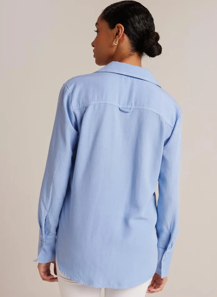 Long Sleeve Women Bella Dahl Single Pocket Shirt 8211 Fresh Sky Long Sleeve Women Bella Dahl Single Pocket Shirt 8211 Fresh Sky