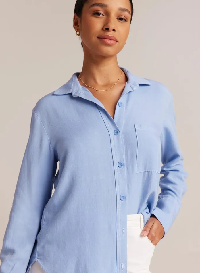Long Sleeve Women Bella Dahl Single Pocket Shirt 8211 Fresh Sky Long Sleeve Women Bella Dahl Single Pocket Shirt 8211 Fresh Sky