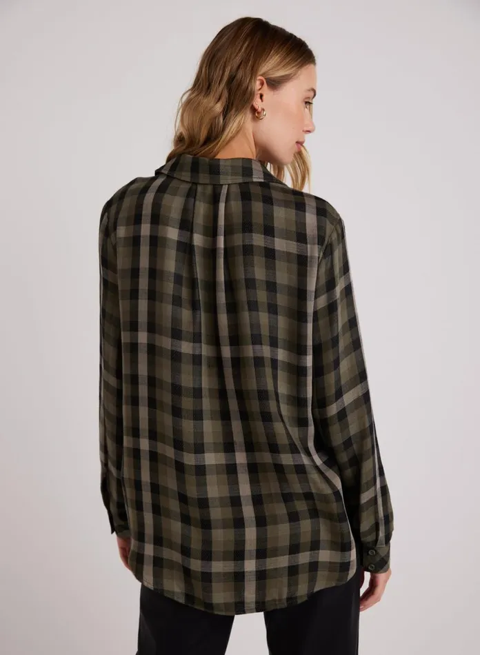 Long Sleeve Women Bella Dahl Slouchy Pocket Button Down 8211 Olive Plaid Long Sleeve Women Bella Dahl Slouchy Pocket Button Down 8211 Olive Plaid