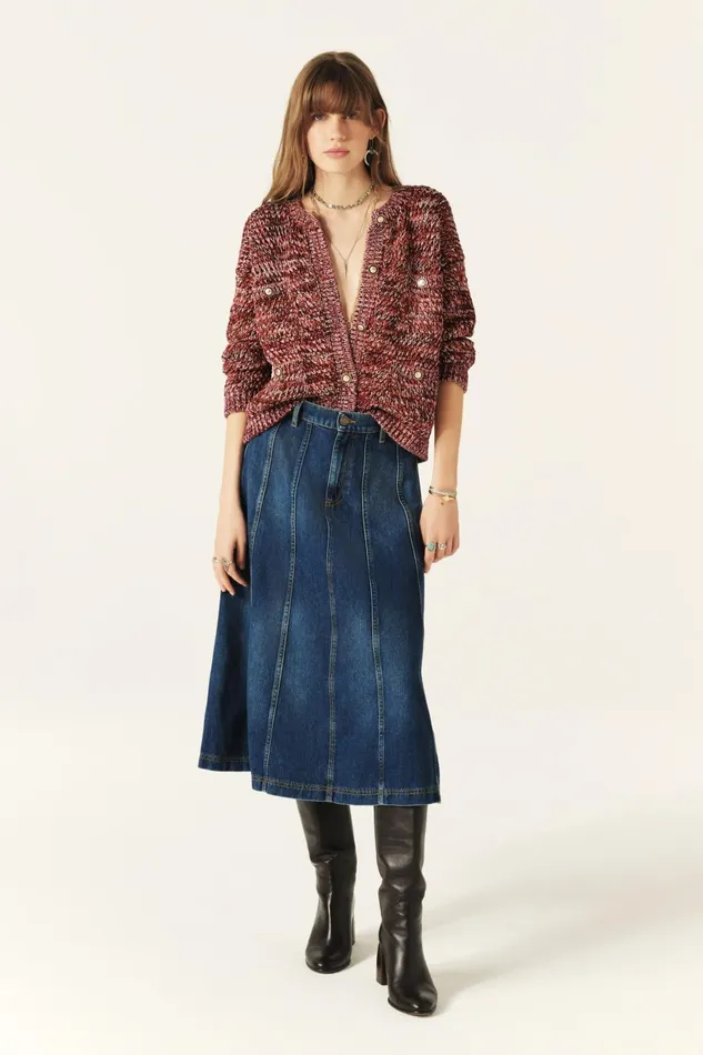 LongSleeved Cardigan Bran Red Women Baandsh Sweaters and Cardigans