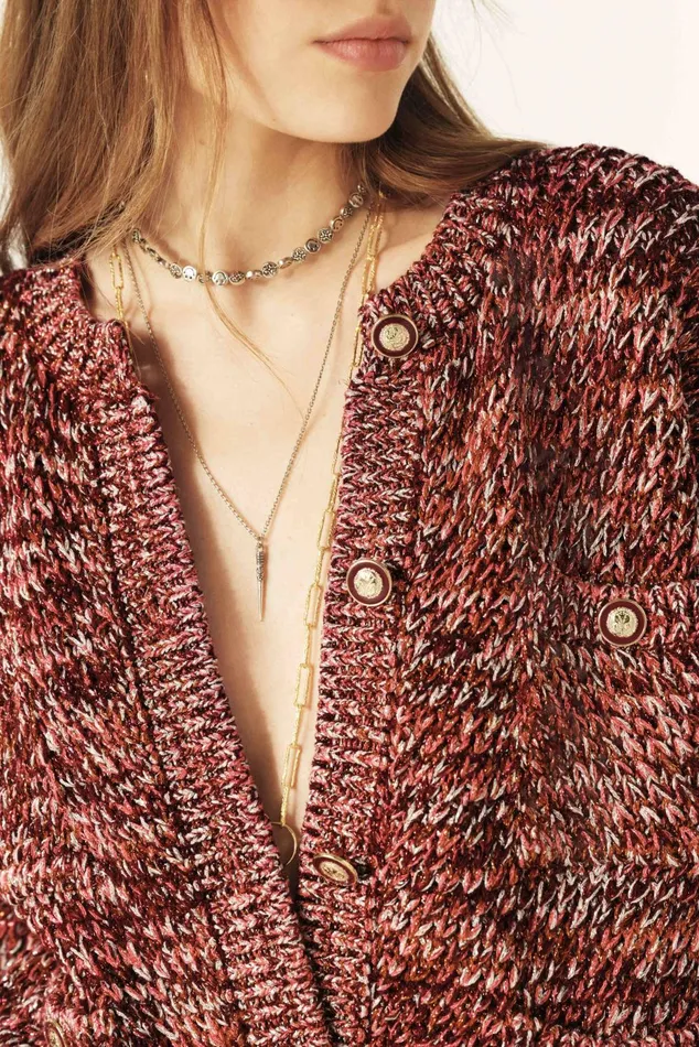 LongSleeved Cardigan Bran Red Women Baandsh Sweaters and Cardigans