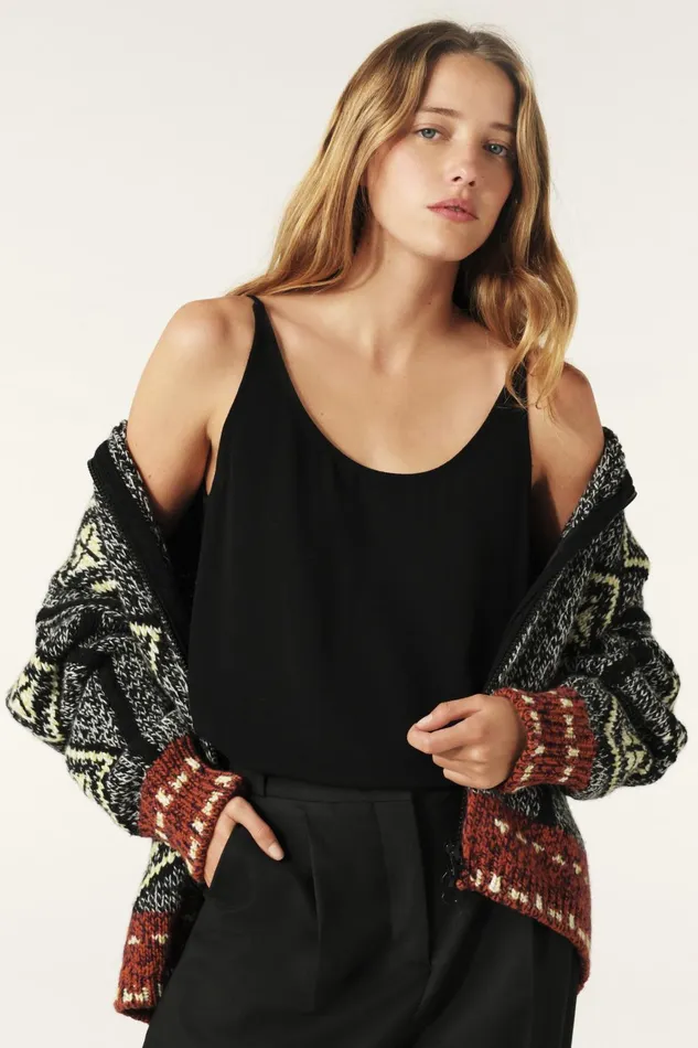 LooseFitting Top Figue Black Women Baandsh Tops and Shirts