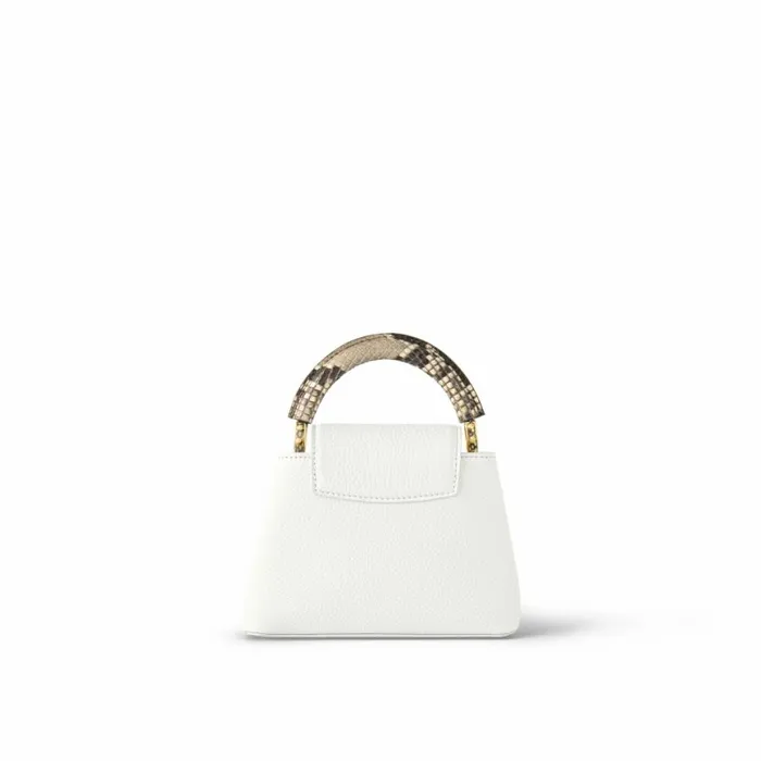 Louis Vuitton N98477 Capucines Mini Python Snow White 8211 Louis Vuitton Handbag Store Women Louis Vuitton Capucines Bag