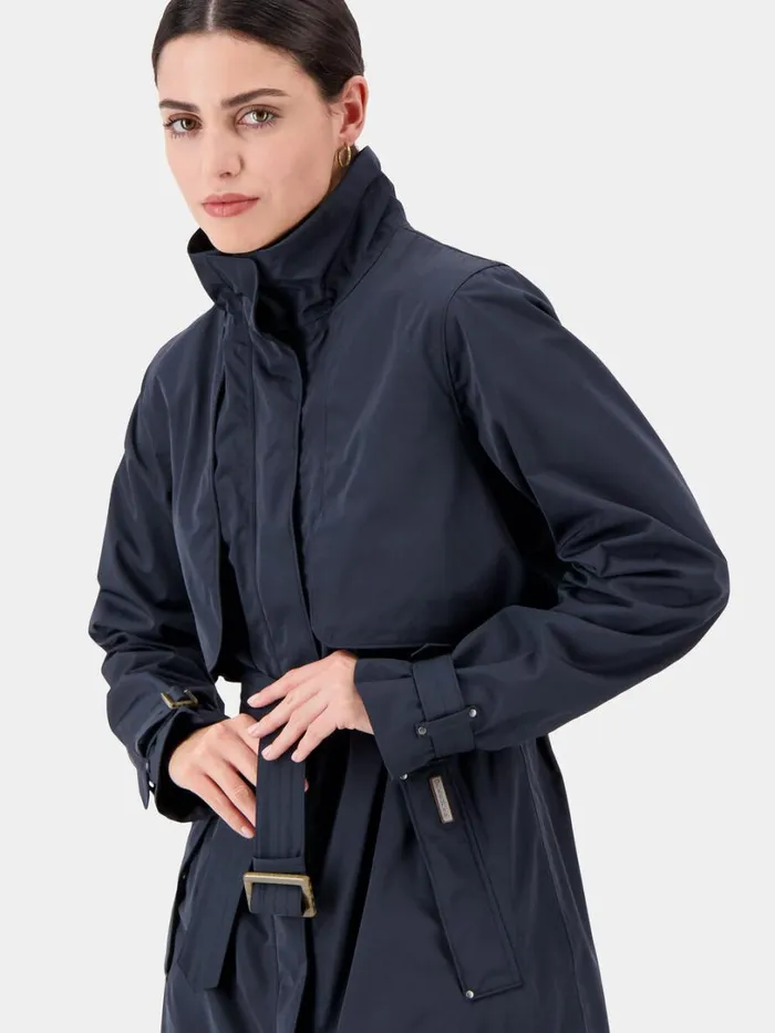 Lova Coat Long Dark Night Blue Women Didriksons Trenchcoats