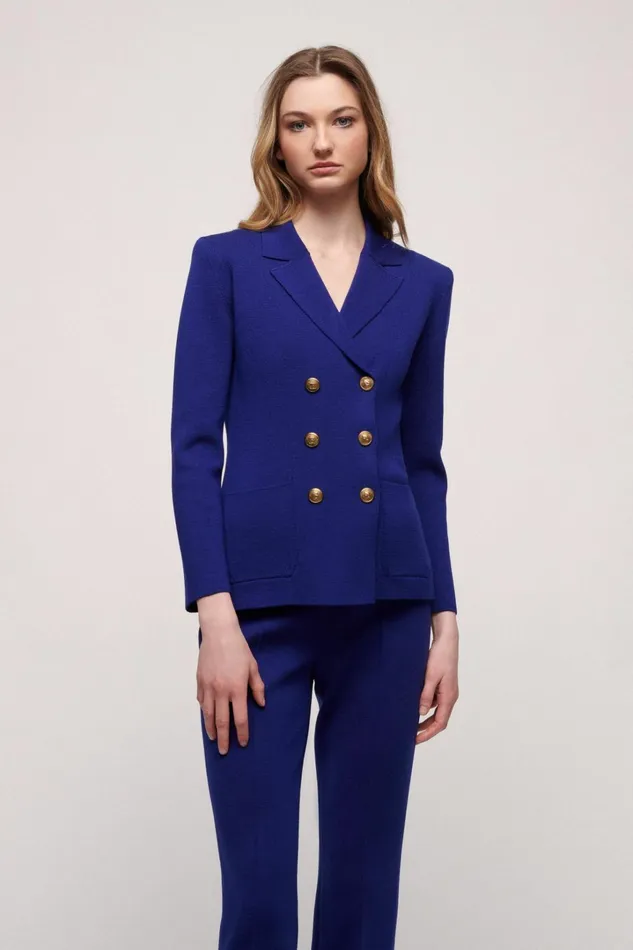 Luisa Spagnoli Jackets and Blazers Women Metallo Bluette