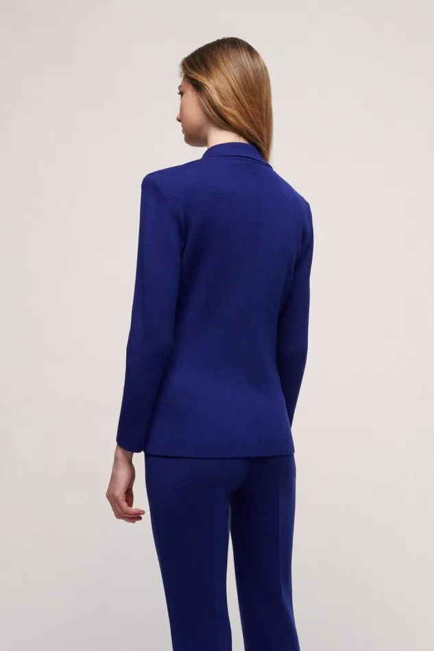 Luisa Spagnoli Jackets and Blazers Women Metallo Bluette Luisa Spagnoli Jackets and Blazers Women Metallo Bluette