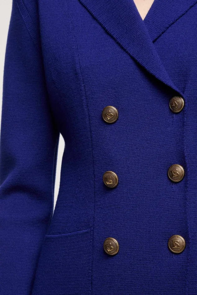 Luisa Spagnoli Jackets and Blazers Women Metallo Bluette Luisa Spagnoli Jackets and Blazers Women Metallo Bluette