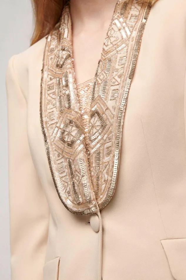 Luisa Spagnoli Jackets and Blazers Women Sagacia Sand Luisa Spagnoli Jackets and Blazers Women Sagacia Sand