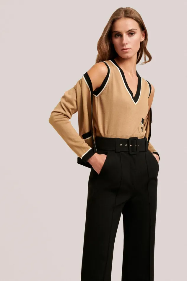 Luisa Spagnoli Knitwear Women Morison Camelblackcream