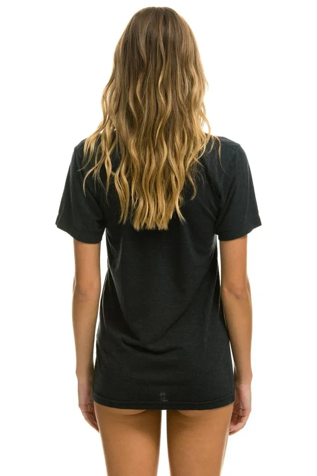 Malibu Crew Tee Shirt 8211 Charcoal WomenMen Aviator Nation Tees