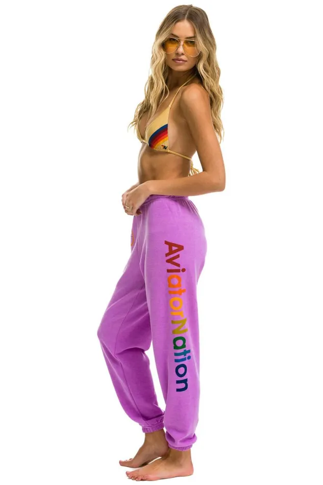 Malibu Sweatpants 8211 Neon Purple Women Aviator Nation Sweatpants