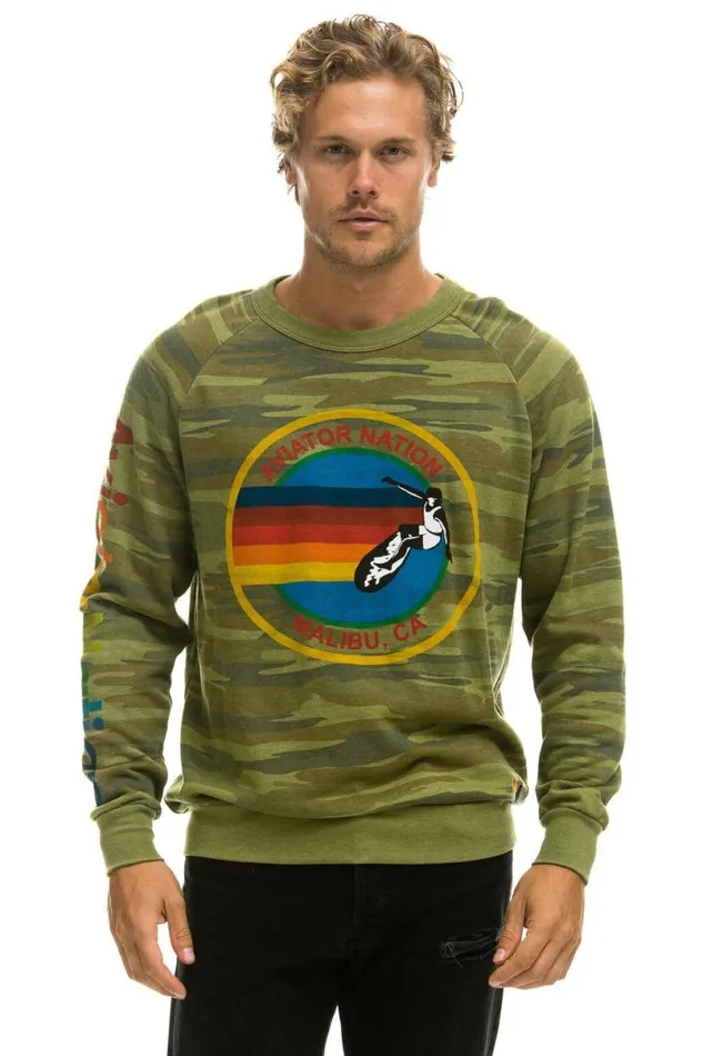 Malibu Sweatshirt 8211 Camo WomenMen Aviator Nation Sweatshirts