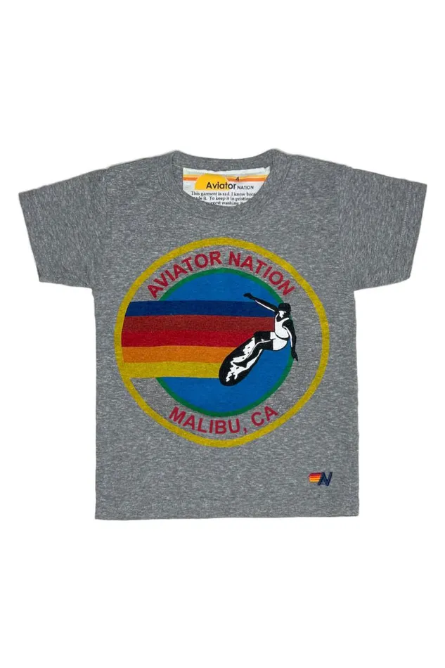 Malibu Tee 8211 Heather Grey Kids Aviator Nation Tees
