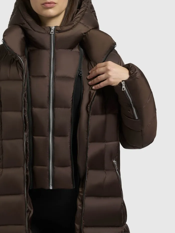Mantel MALEE Dunkelbraun Dunkelbraun Quilted Coats KHUJO Women