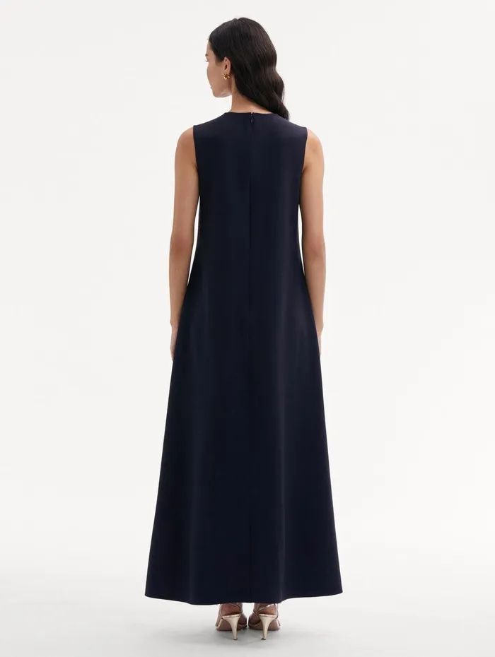 Marbled Tulip Maxi Dress Navy Red Women Oscar De La Renta Dresses Marbled Tulip Maxi Dress Navy Red Women Oscar De La Renta Dresses