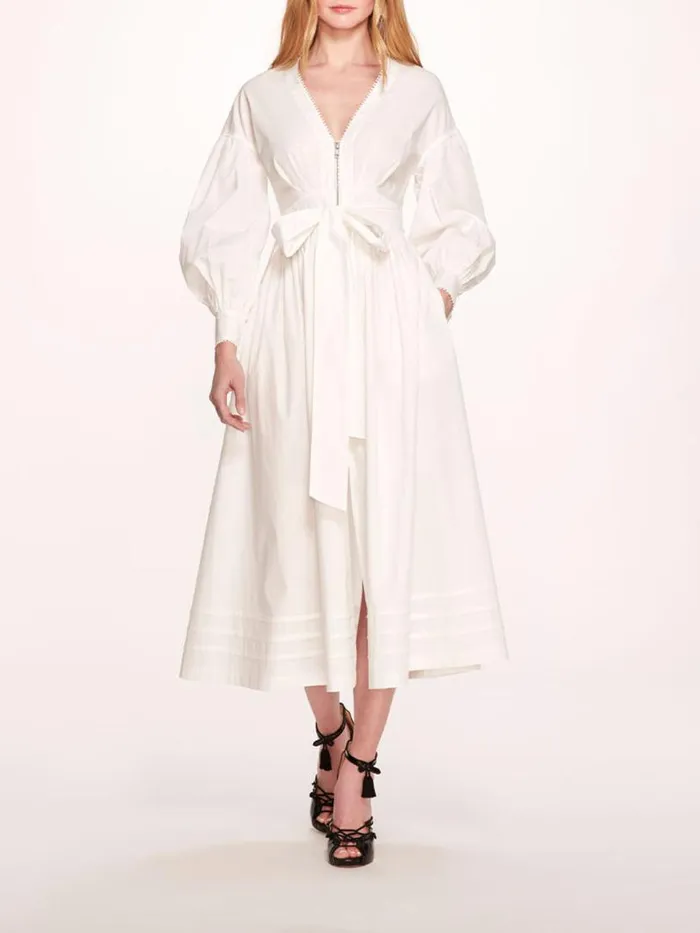 Marchesa Dresses Indigo Midi Dress White 8211 Women