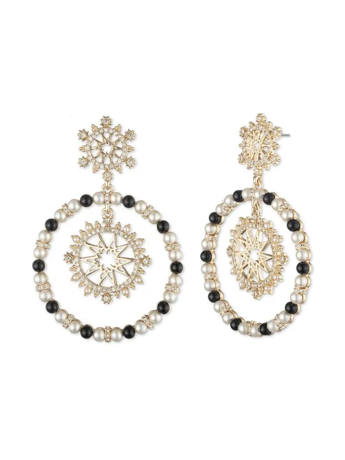Marchesa Earrings Orbital Pearl Earring Black 8211 Jewelry