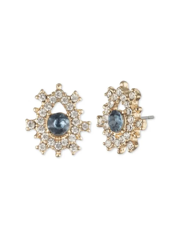 Marchesa Earrings Poised Denim Button Earring Denim 8211 Jewelry