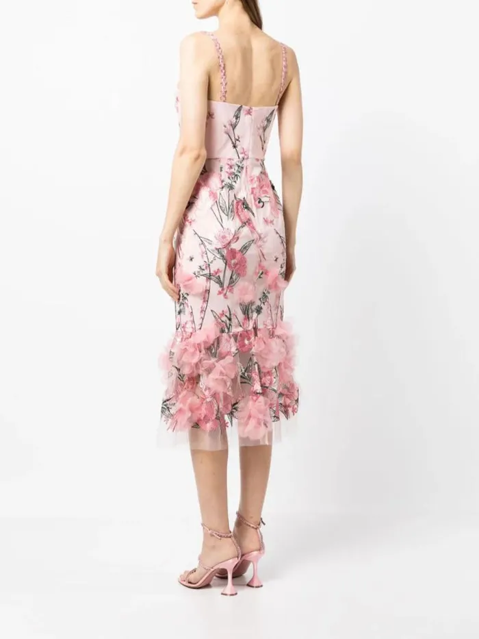 Marchesa Marchesa Notte Butterfly Murmuring Midi Dress Dusty Pink 8211 Women