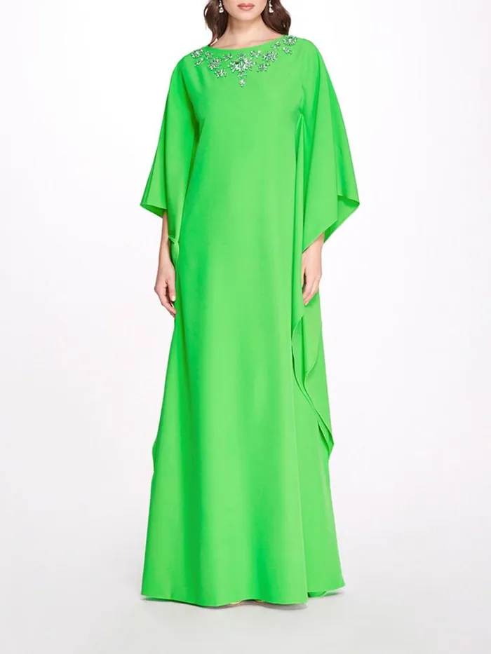 Marchesa Marchesa Notte Crystal Embellished Kaftan Lime 8211 Women