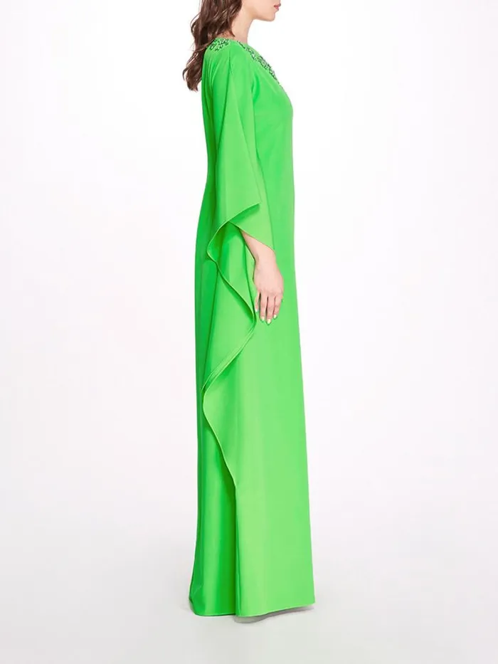 Marchesa Marchesa Notte Crystal Embellished Kaftan Lime 8211 Women