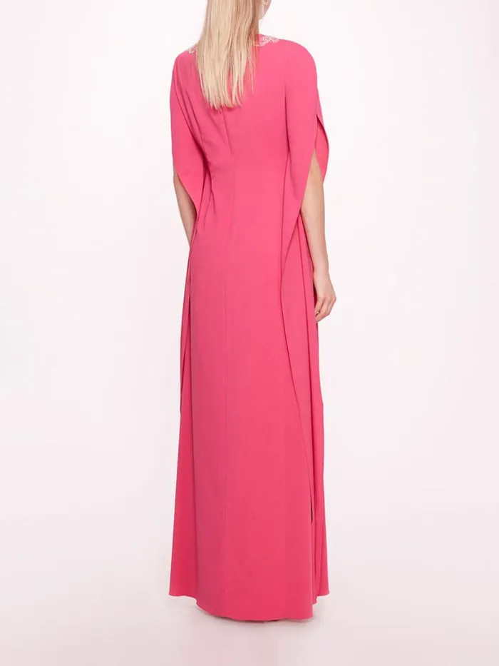 Marchesa Marchesa Notte Embroidered Crepe Kaftan Pink 8211 Women