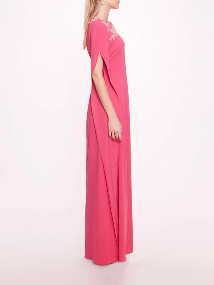 Marchesa Marchesa Notte Embroidered Crepe Kaftan Pink 8211 Women