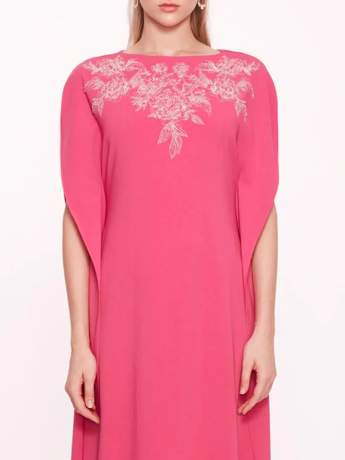 Marchesa Marchesa Notte Embroidered Crepe Kaftan Pink 8211 Women
