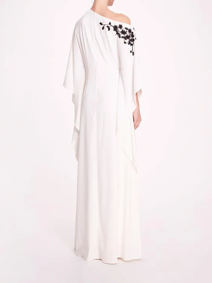 Marchesa Marchesa Notte Embroidered Draped Kaftan White 8211 Women