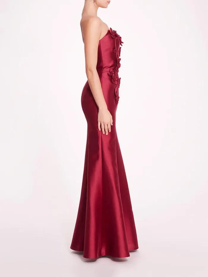 Marchesa Marchesa Notte Floral Mikado Gown Eggplant 8211 Women