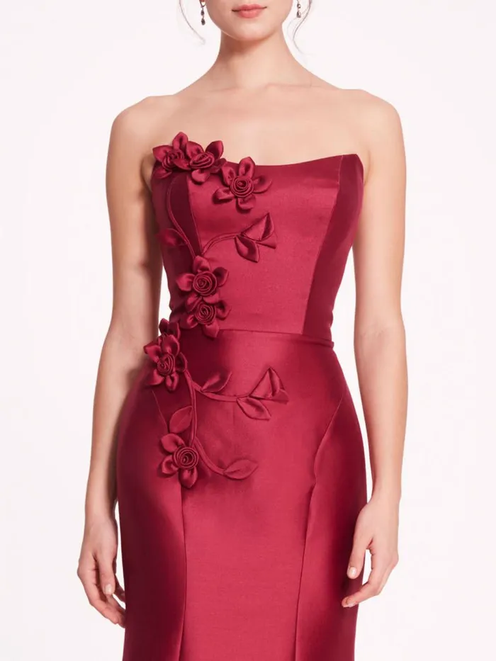 Marchesa Marchesa Notte Floral Mikado Gown Eggplant 8211 Women