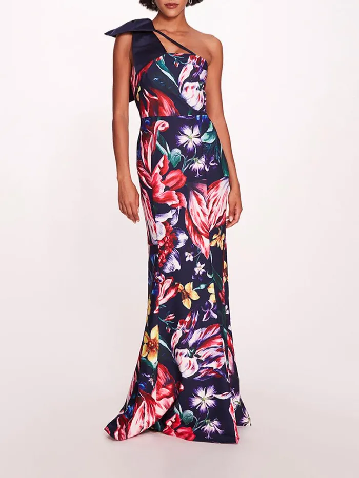Marchesa Marchesa Notte Florilegium Gown Navy Multi 8211 Women