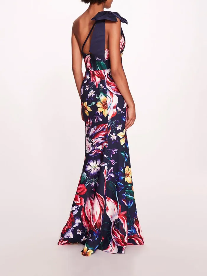 Marchesa Marchesa Notte Florilegium Gown Navy Multi 8211 Women