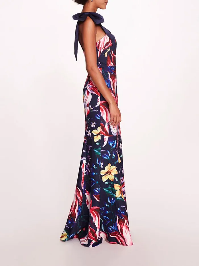 Marchesa Marchesa Notte Florilegium Gown Navy Multi 8211 Women