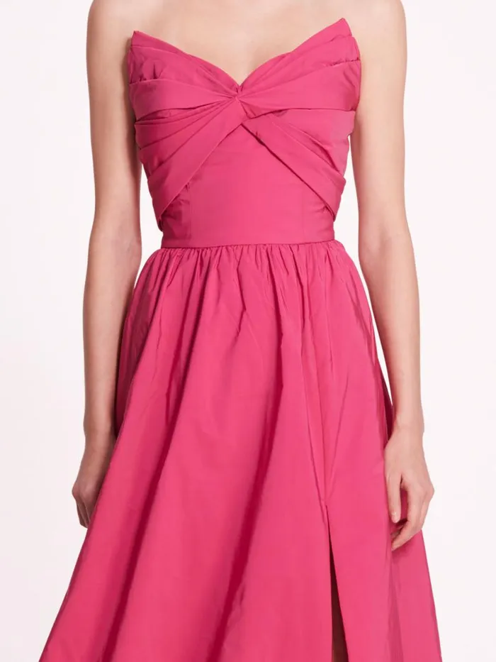 Marchesa Marchesa Notte Pleated Taffeta Gown Winter Berry 8211 Women