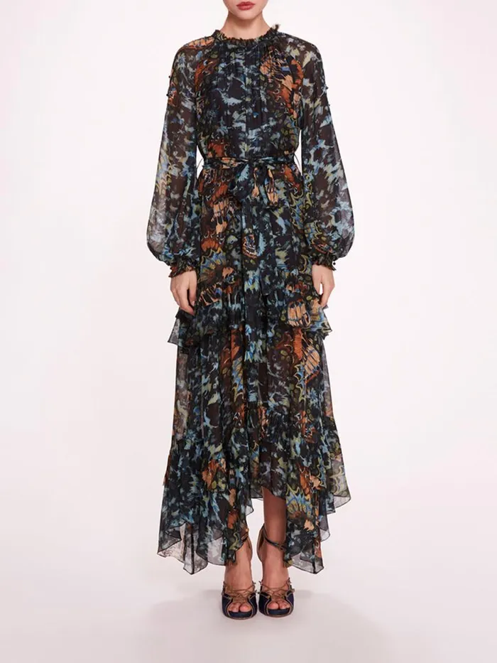 Marchesa Marchesa Rosa Monarch Maxi Dress Blue Multi 8211 Women