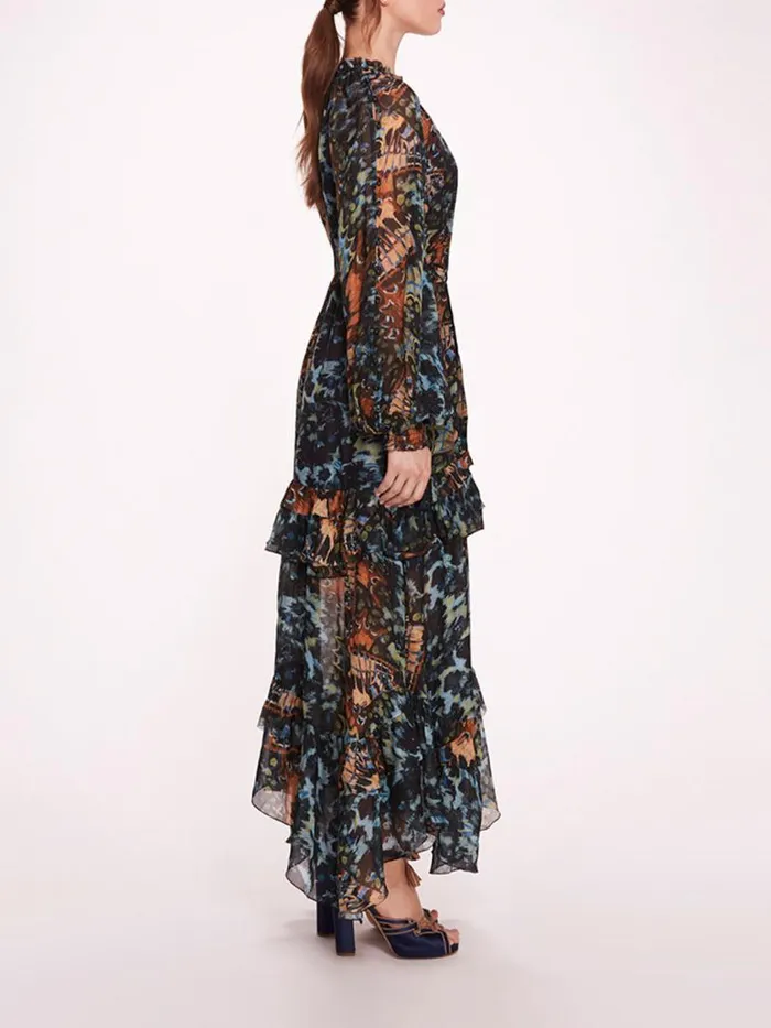 Marchesa Marchesa Rosa Monarch Maxi Dress Blue Multi 8211 Women