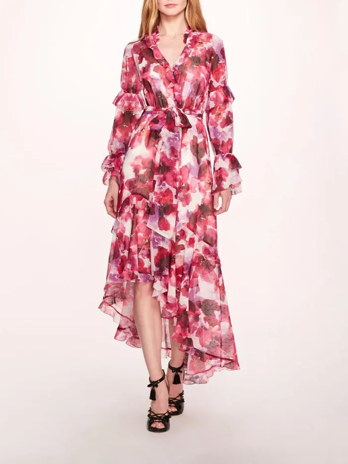 Marchesa Marchesa Rosa Oleander Maxi Dress Magenta Multi 8211 Women